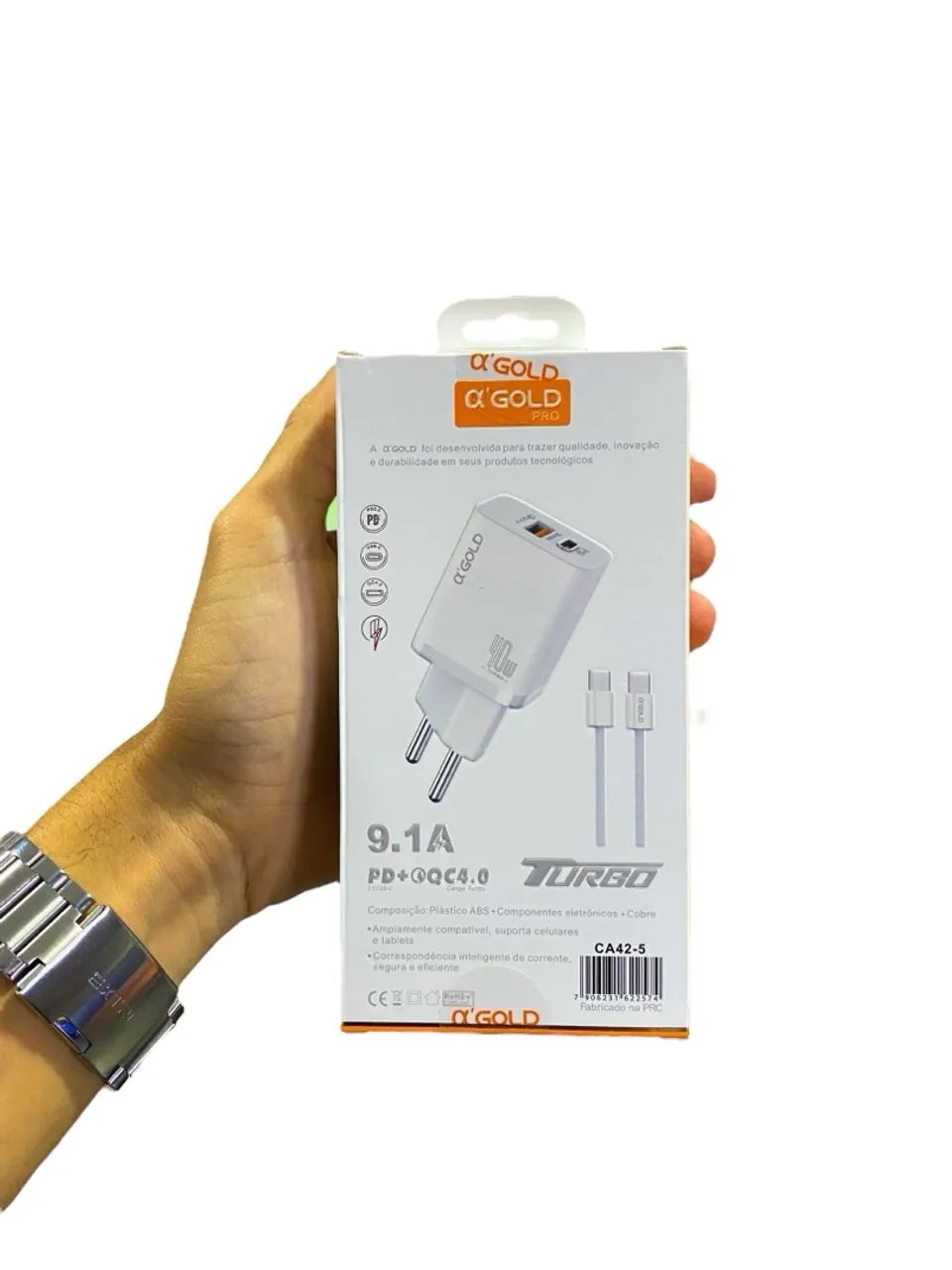 Carregador Turbo 40W AGOLD 15 Pro USB-C - Foto 4