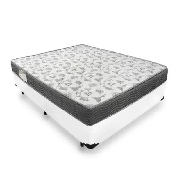 Base Box Casal Branco com Colchão Casal D33 Ortobom - Entrega Rápida!