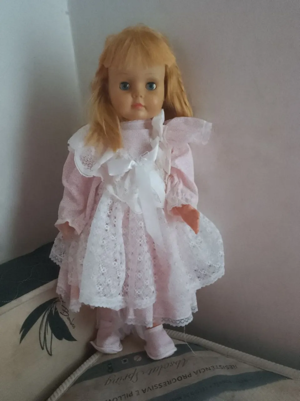 Linda Boneca Vintage com Vestido Delicado