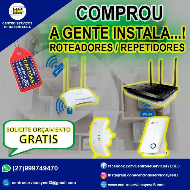 instalações de roteadores e repetidores internet