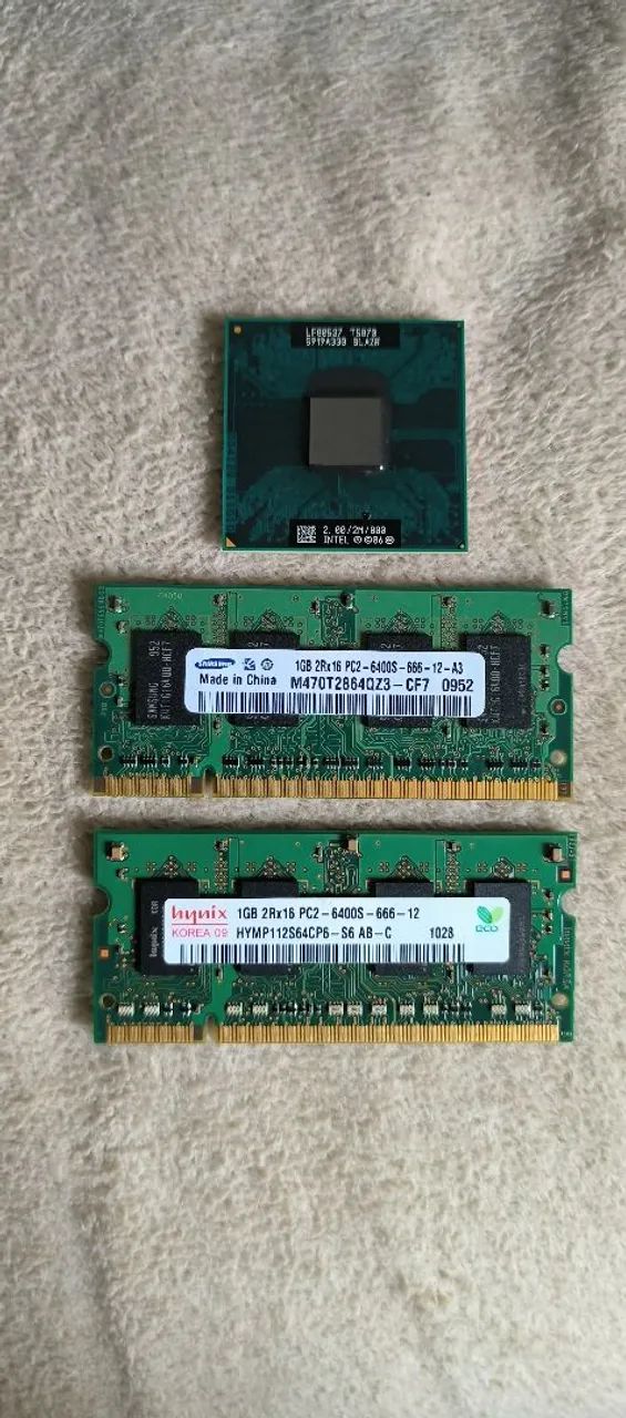 Kit processador + memórias para notebook 
