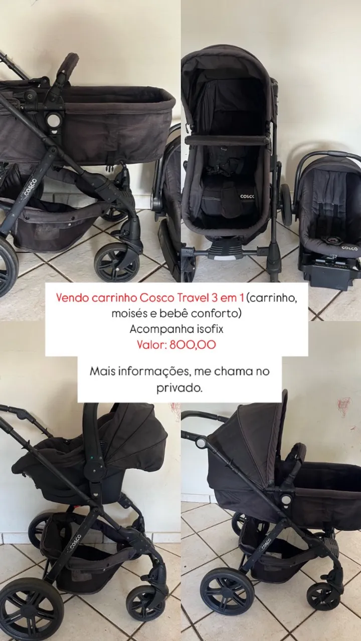 Carrinho de bebê 3 em 1