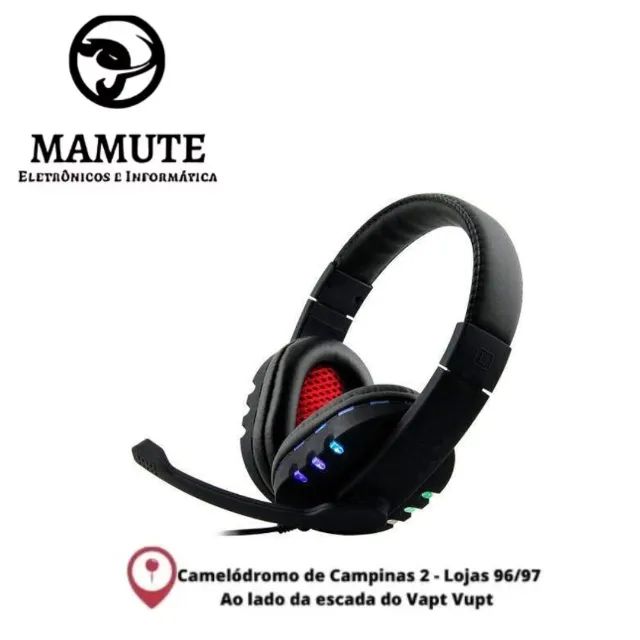 Fone De Ouvido Headset Gamer c/ Microfone Conector USB 2.0 - PC PS/4, 7.1 Virtual