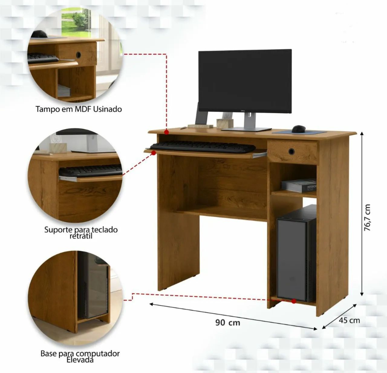 Mesa de Escritório Compacta -(peça nova) Ideal para Home Office - Foto 2