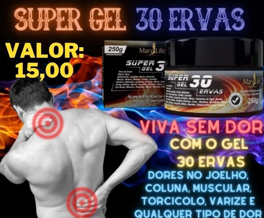 Super Gel para massagem - 30 ervas