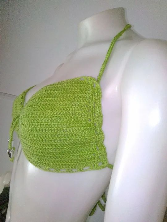 Top crochê verde P - Foto 3