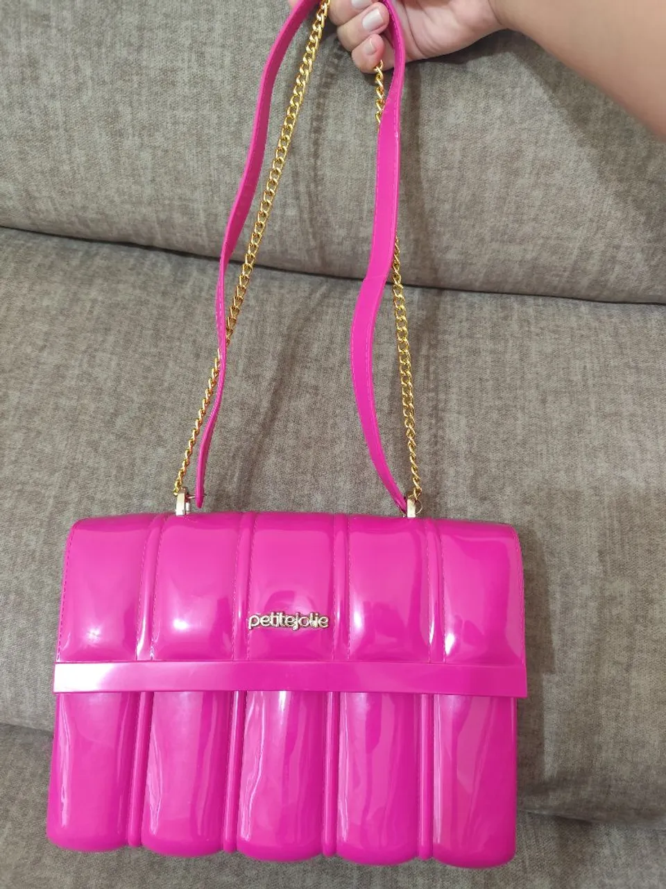 Bolsa Petite Jolie Rosa com Alça de Corrente