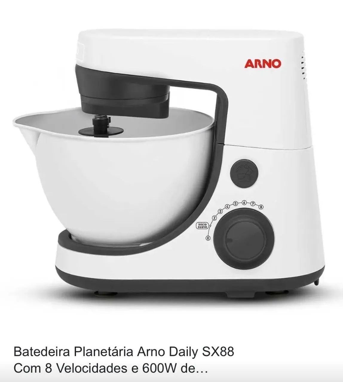 Batedeira Planetária Arno Daily SX88 8 Velocidades 600W