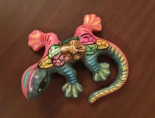 Iguana - Alebrije de porcelana pintado à mão por artesãos de Oaxaca México - Foto 3