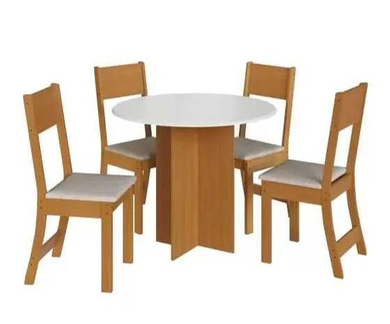 Mesa de Jantar Alice Redonda C/4 Cadeiras (FAZEMOS ENTREGA DF E ENTORNO )