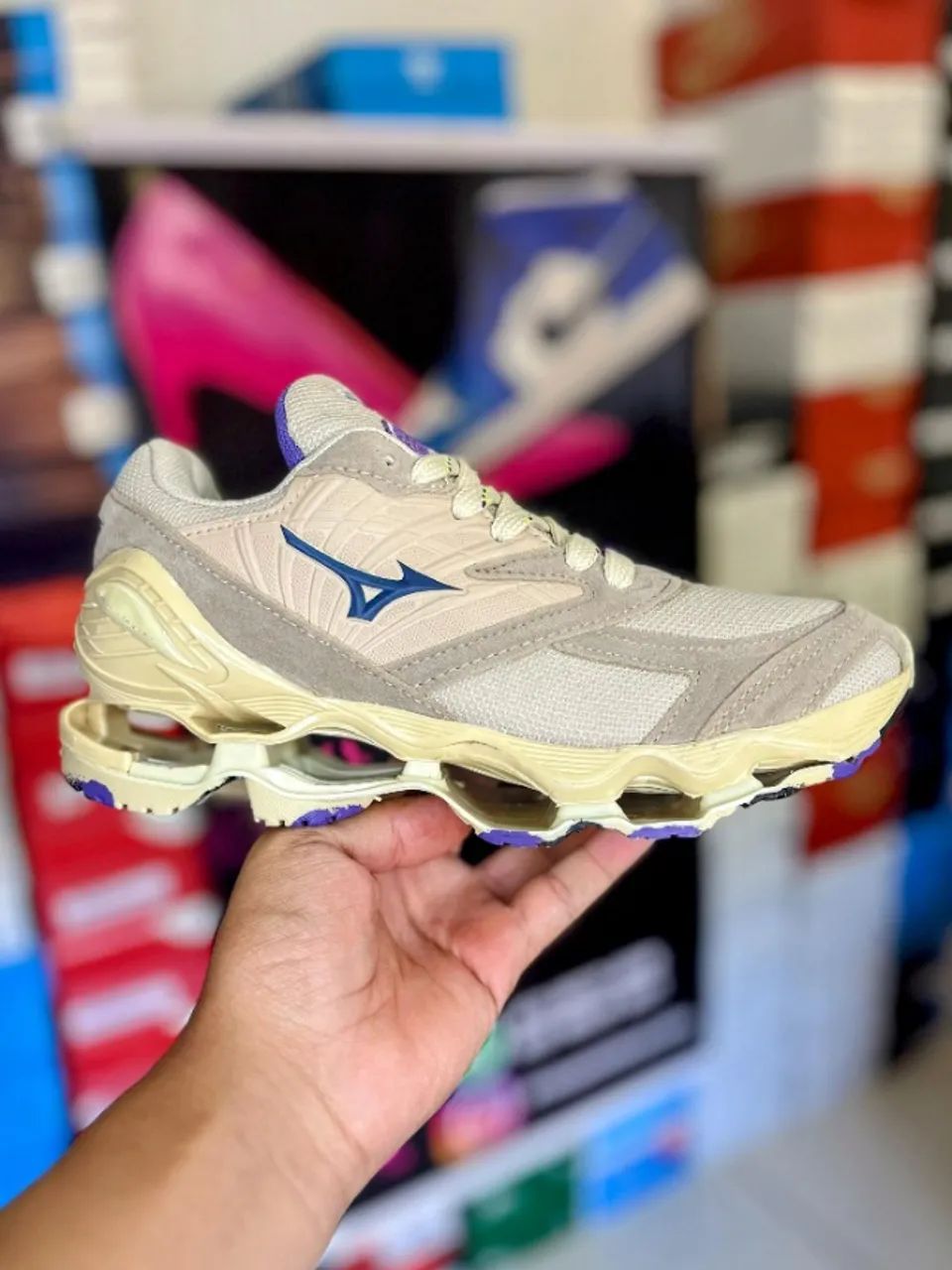 Tênis Mizuno Bege Flor de Lotus a pronta entrega - Foto 4