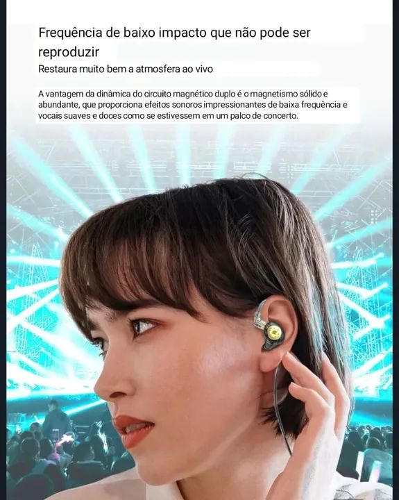 Fone In Ear Kz Edx Pro Com Mic Retorno de Palco Gamer - Foto 5