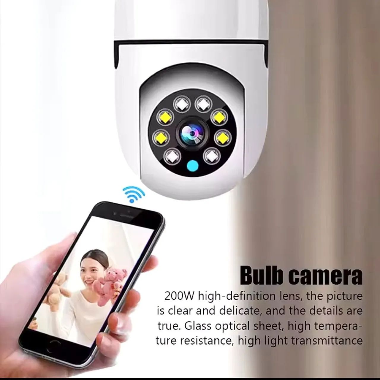 Câmera de Segurança 355° Visão Noturna Sirene Detecção Wifi - Foto 3