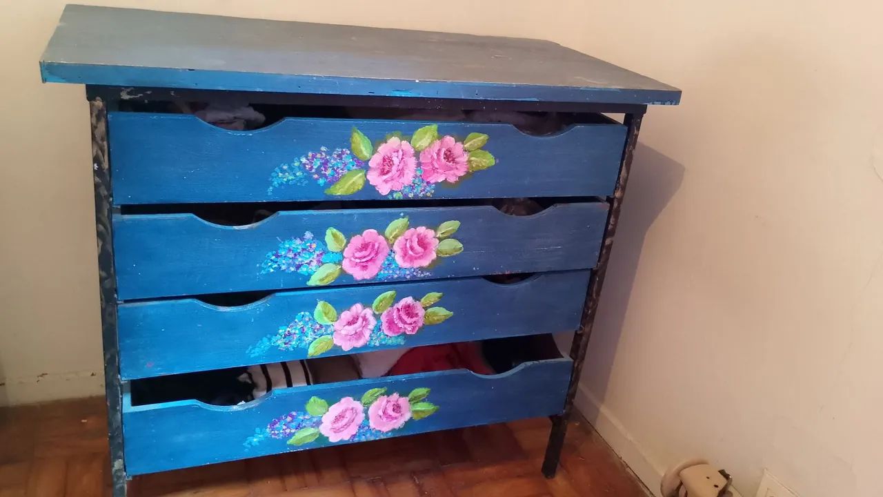 Cômoda antiguidade pintada a mão  - Foto 3