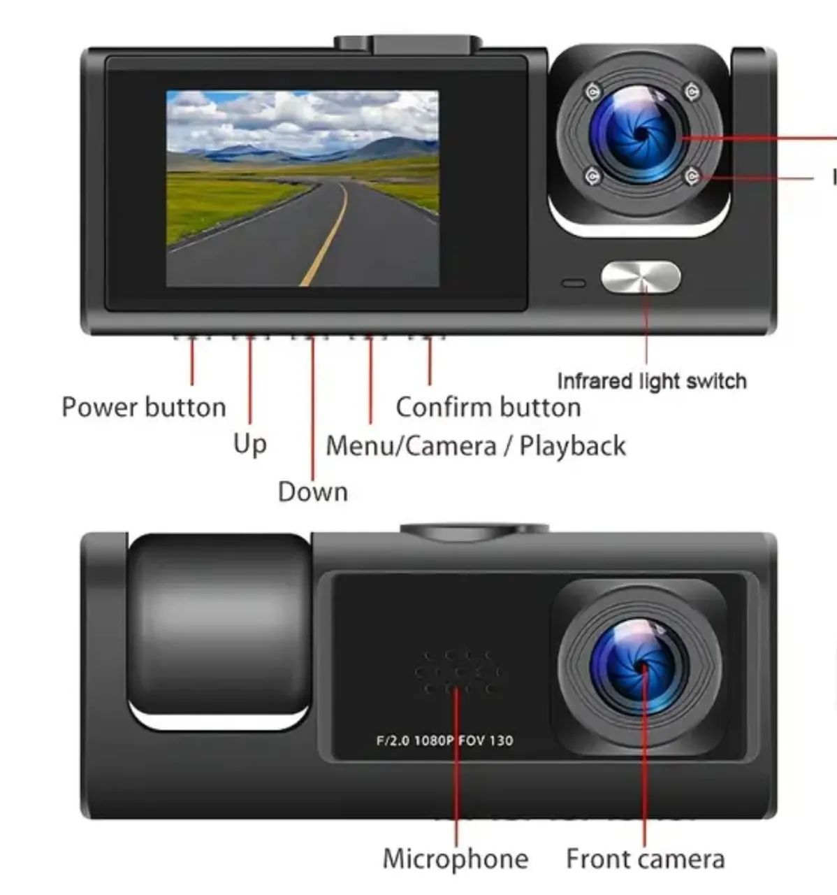 Camera veicular frente dentro e fundo - Foto 2