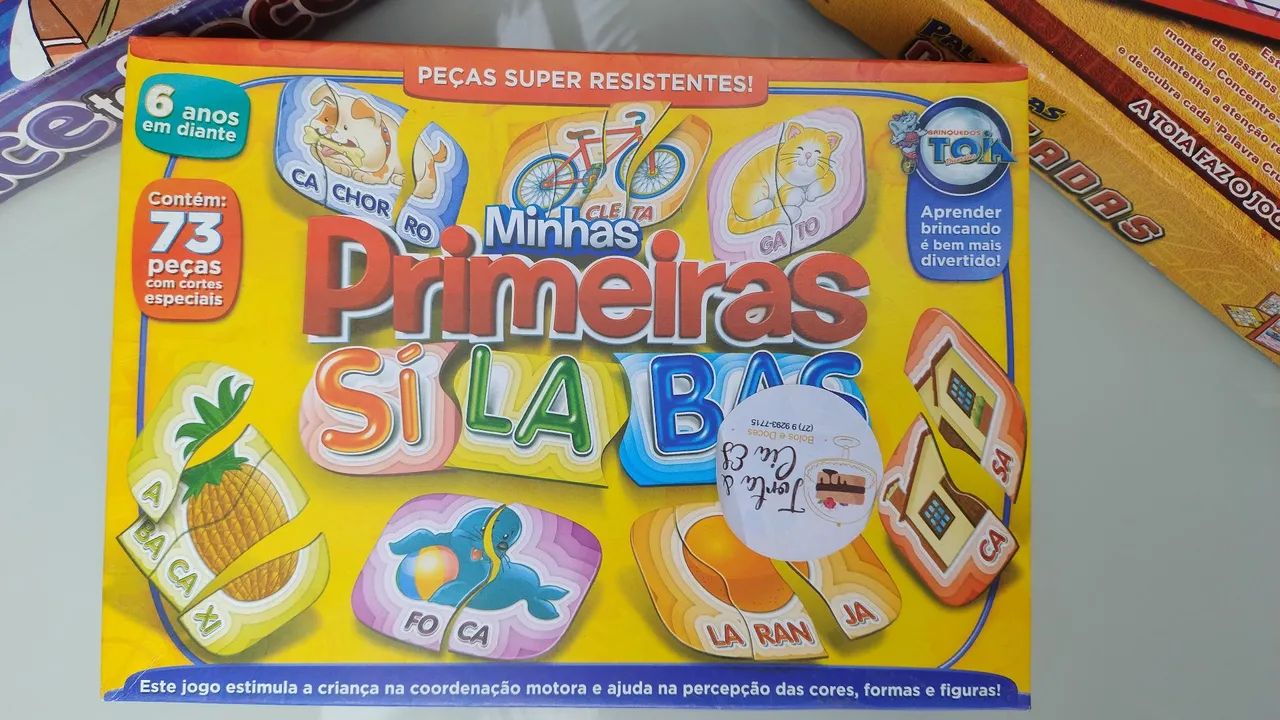 3 Jogos infantis - Face to Face, Palavras Cruzadas e Minhas Primeiras Sílabas - Foto 3