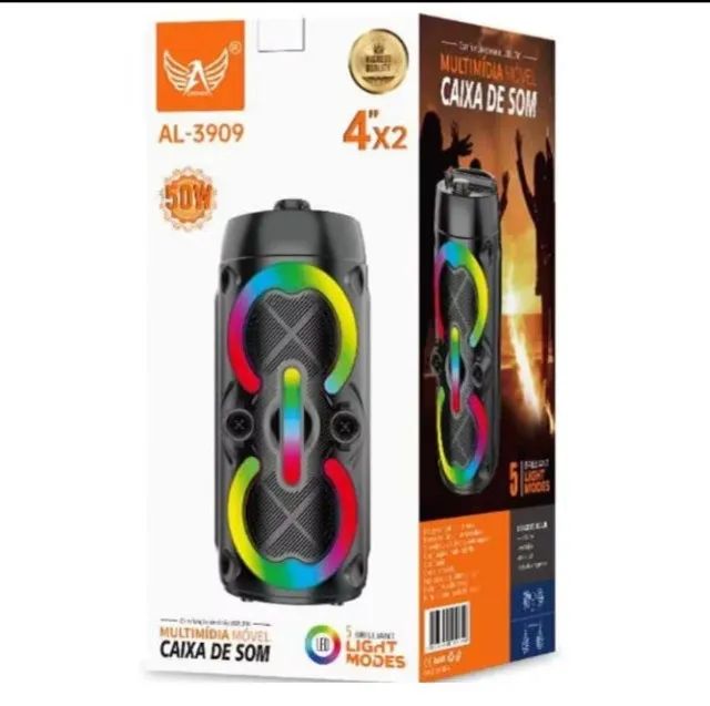 CAIXA DE SOM  BLUETOOTH 50W LED RGB Entrada AUX CARTÃO MEMÓRIA P10 CABO USB RECARREGÁVEL - Foto 2