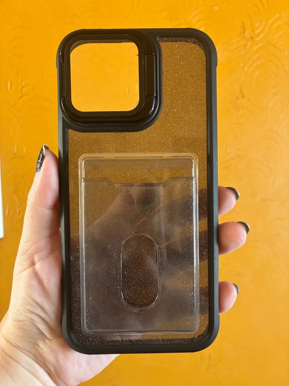 Capa para iPhone 16 Pro Max com Porta Cartão - Glitter
