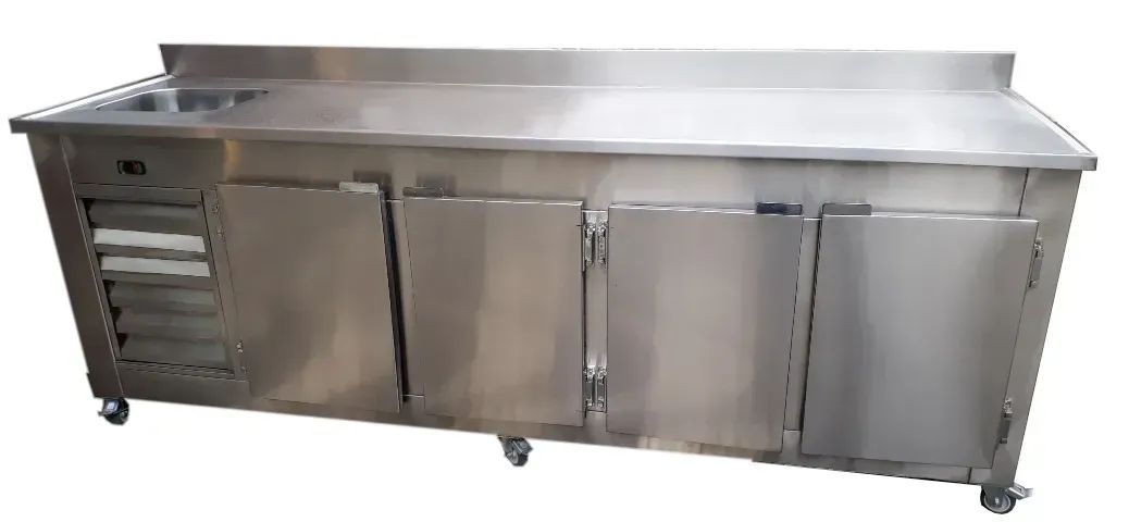 BALCÃO REFRIGERADO PORTA INOX,