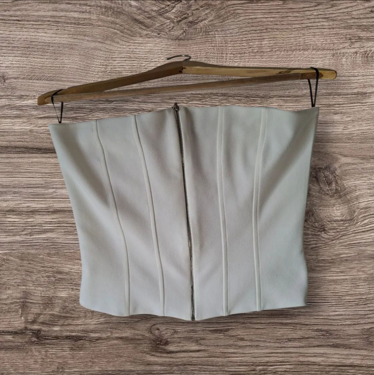 Top Corset Off White com Zíper