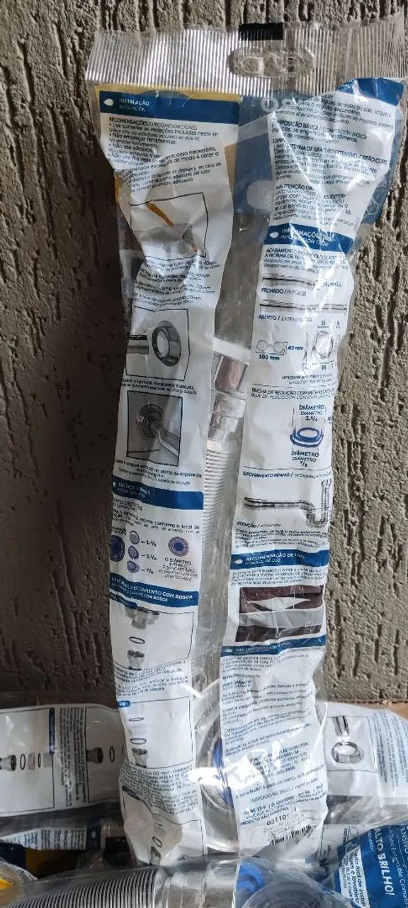 Sifão tubo extensivo universal com canopla cromado blukit ( Unidade ) - Foto 3