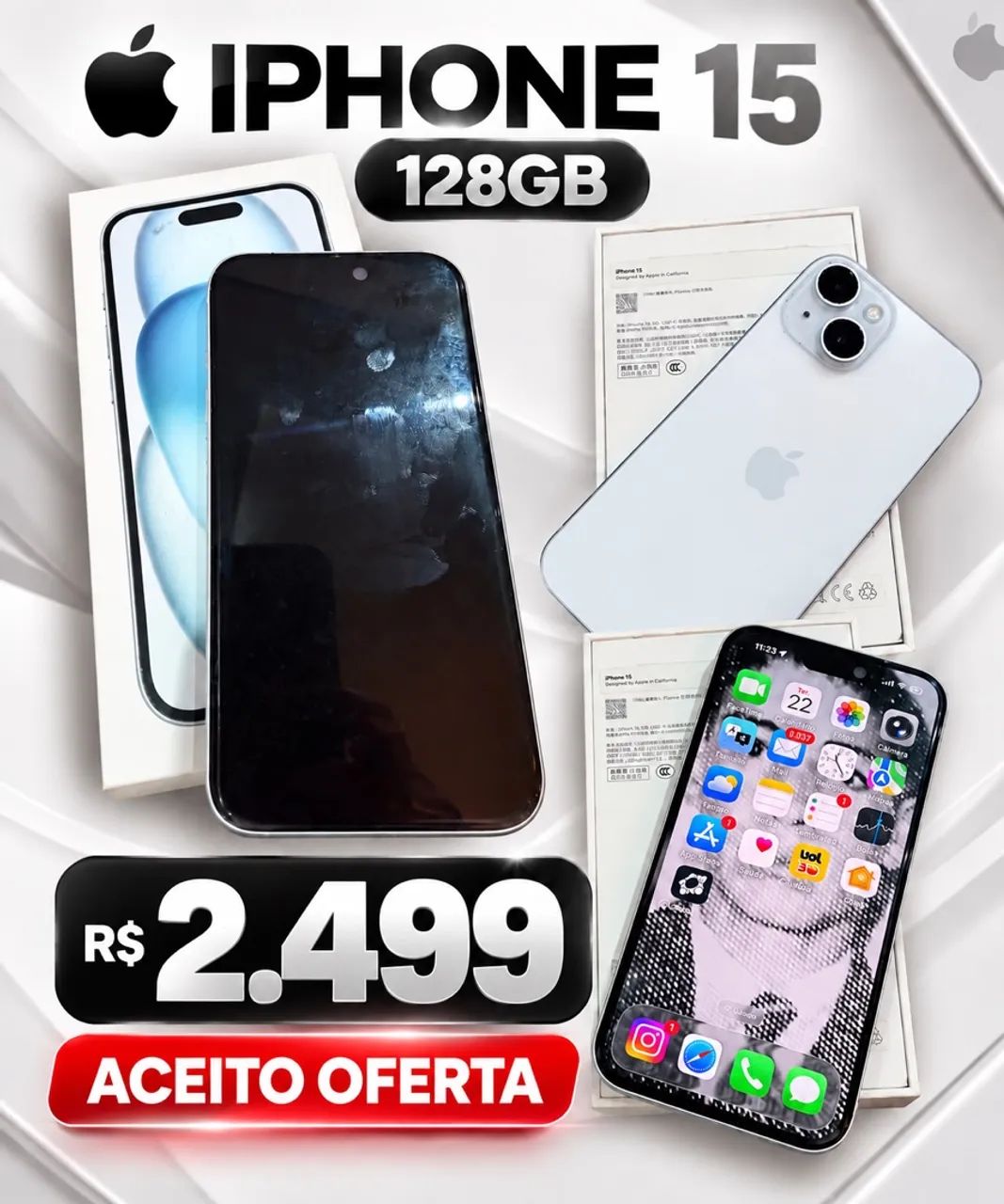 iPhone 15 - 128gb - semi novo