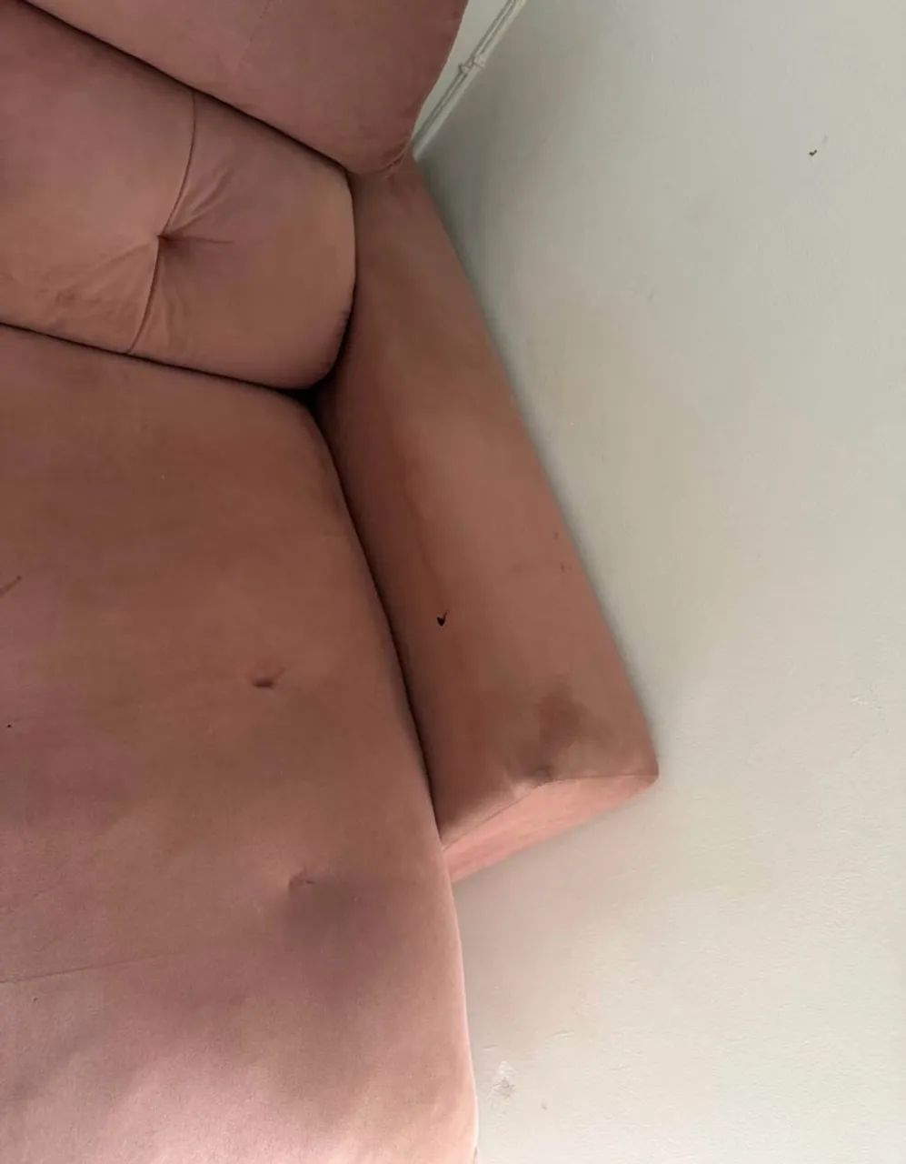 Sofá retrátil e reclinável 2 lugares - suede rosé - Foto 3