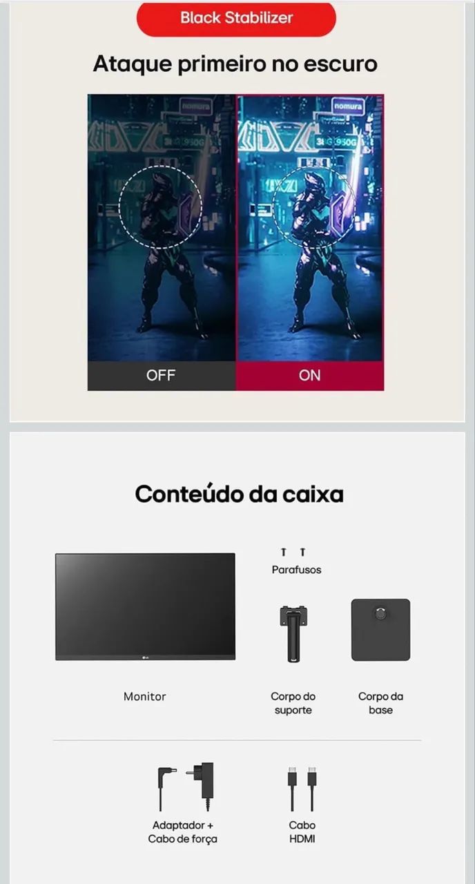 Monitor PC Gamer LG 24? IPS 100Hz Full HD HDMI 2x, Preto - 24MS500 - Foto 2