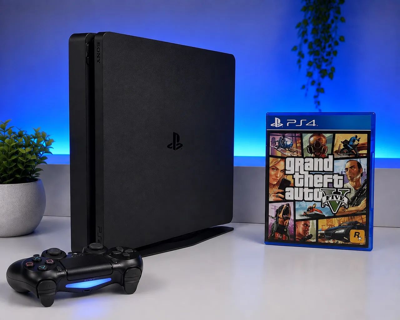 ? PS4 Slim + Controle + GTA V