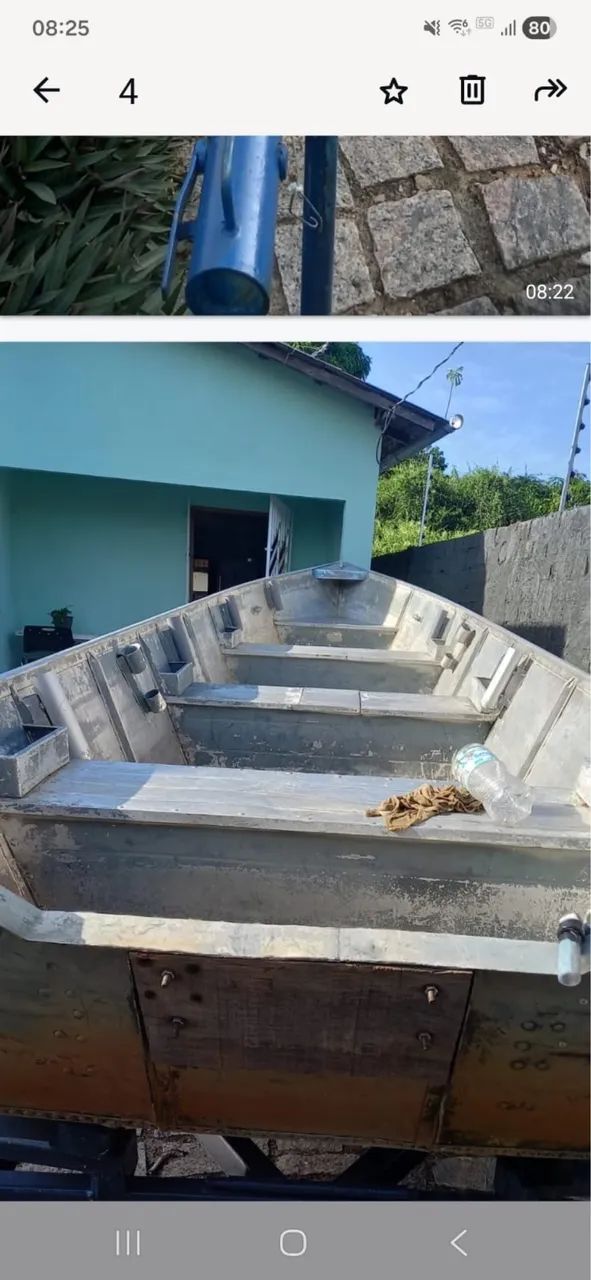 Canoa rebitada 6m e carrocinha  - Foto 2