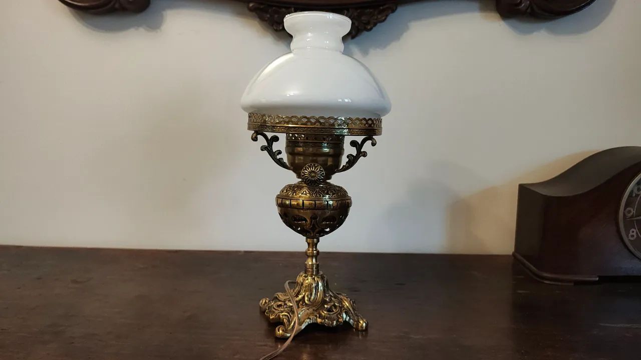 Abajur antigo de bronze - Foto 4