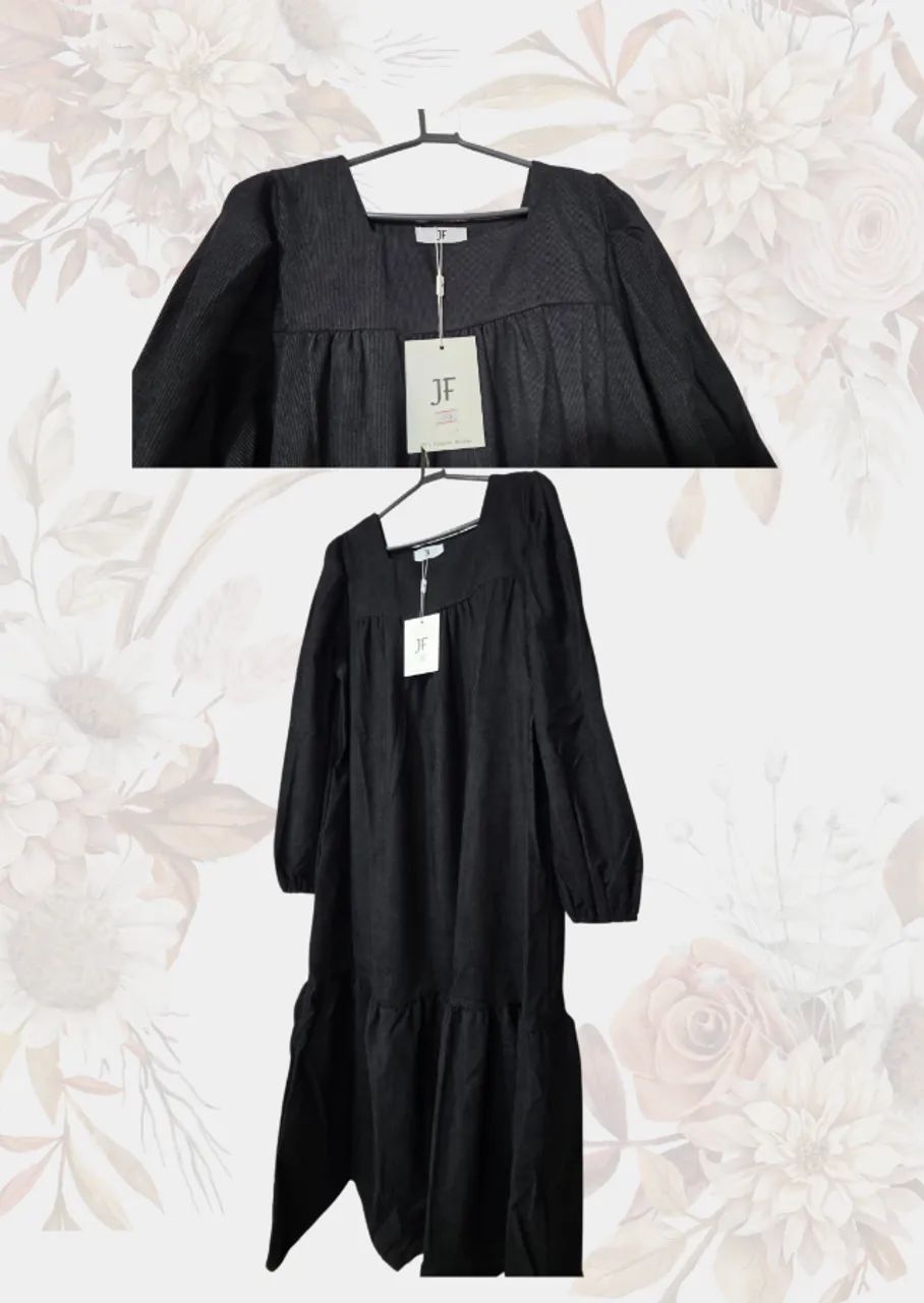 Vestido de veludo cotelê preto - Foto 2
