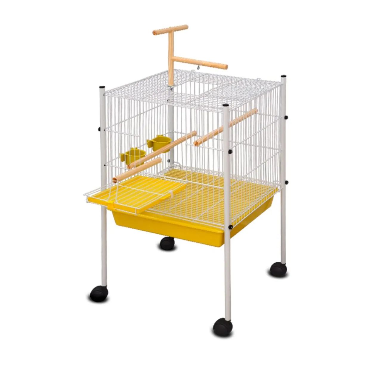 Viveiro Bragança Mini Play para Calopsita Branco e Amarelo