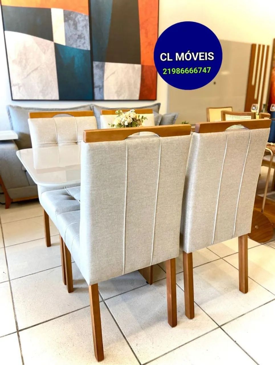 Mesa 120x80 com cadeiras acolchoadas  - Foto 5