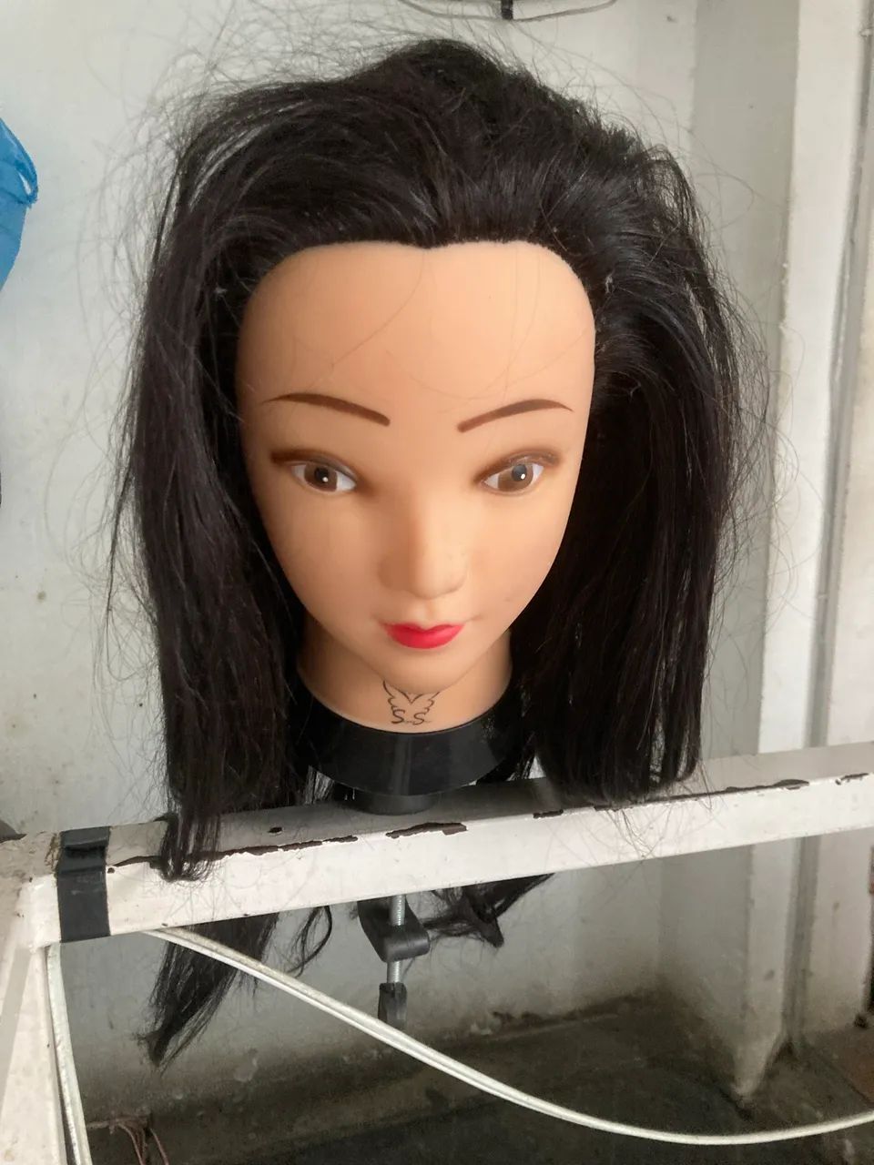 Cabeça de boneca para treino com cabelo- Usada - Foto 4