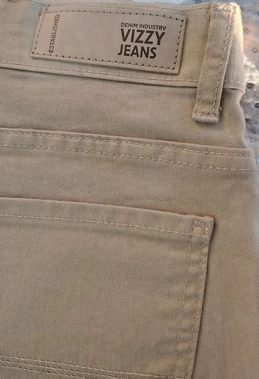 Calça Bege Vizzy Jeans Tamanho 48 - Foto 4