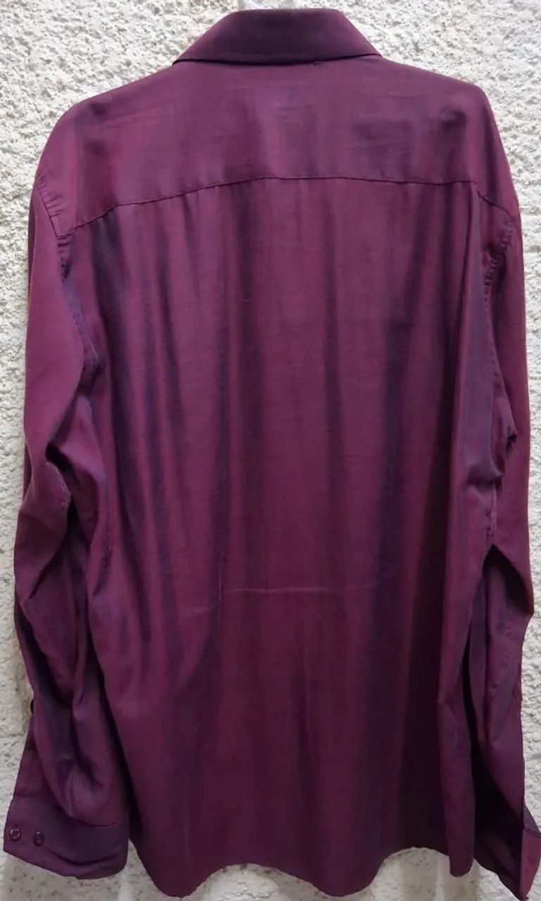 Camisa Social Vinho - G - Foto 3