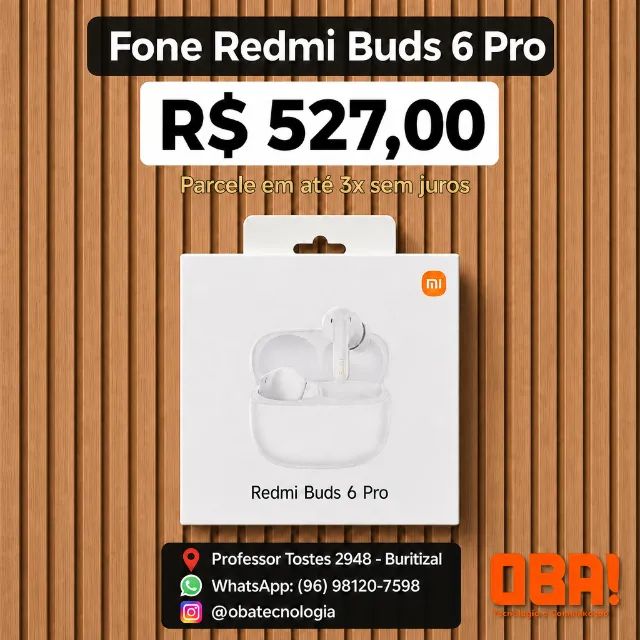 Redmi Buds 6 Pro - Branco - Com cancelamento de ruído