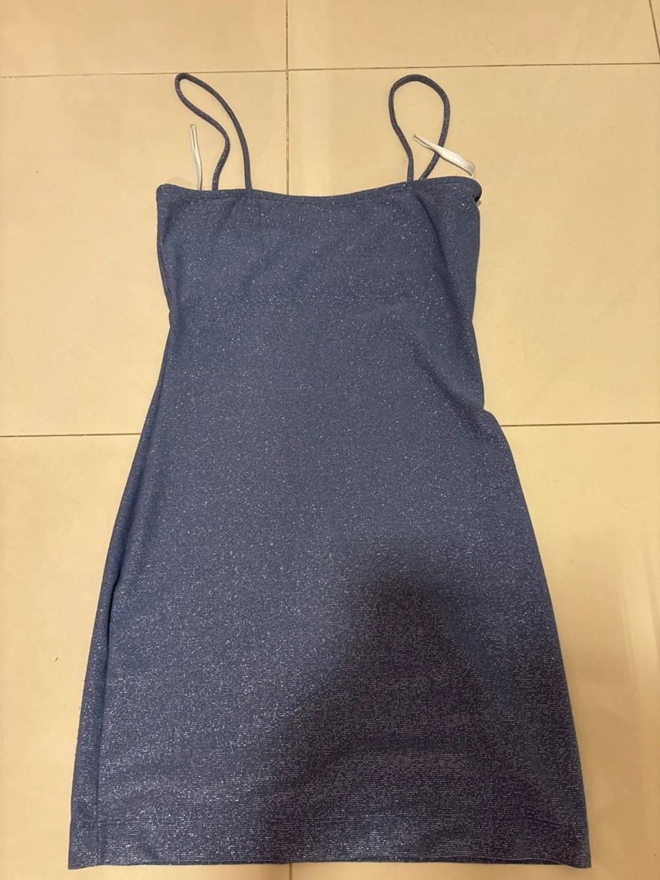 vestido azul bebê lurex 