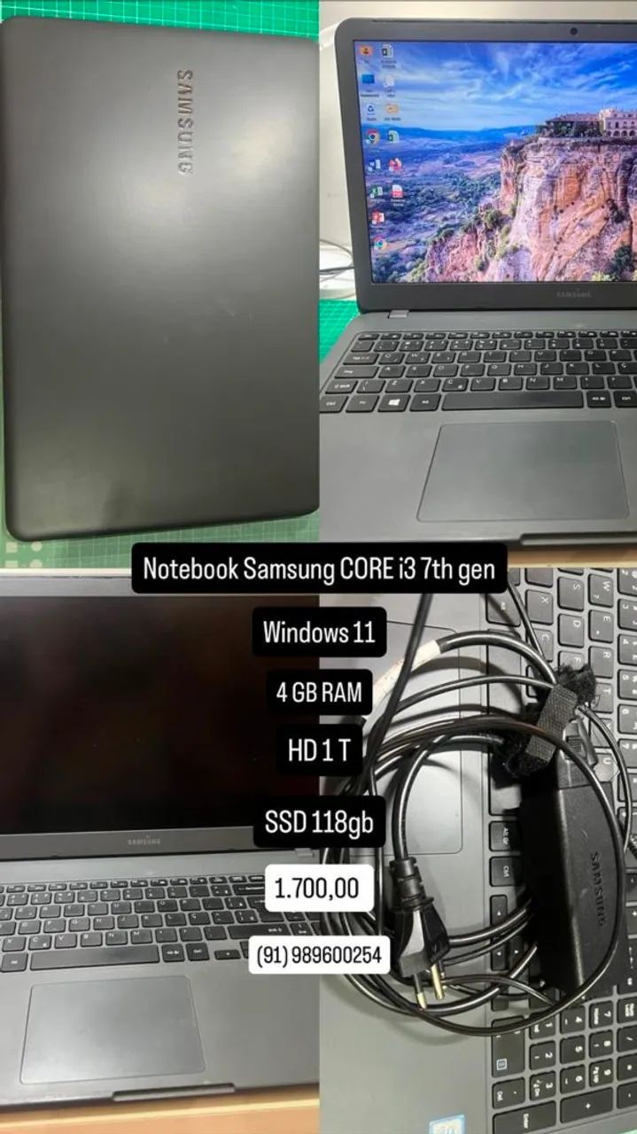 Notebook Samsung Intel Core i3 com SSD