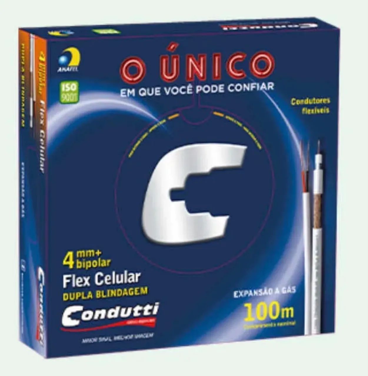 Cabo Coaxial Condutti 4mm Bipolar 80% Dupla Blindagem 100m
