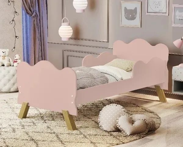 Cama Infantil Rosa 100% MDF Microlar - Já com Entrega