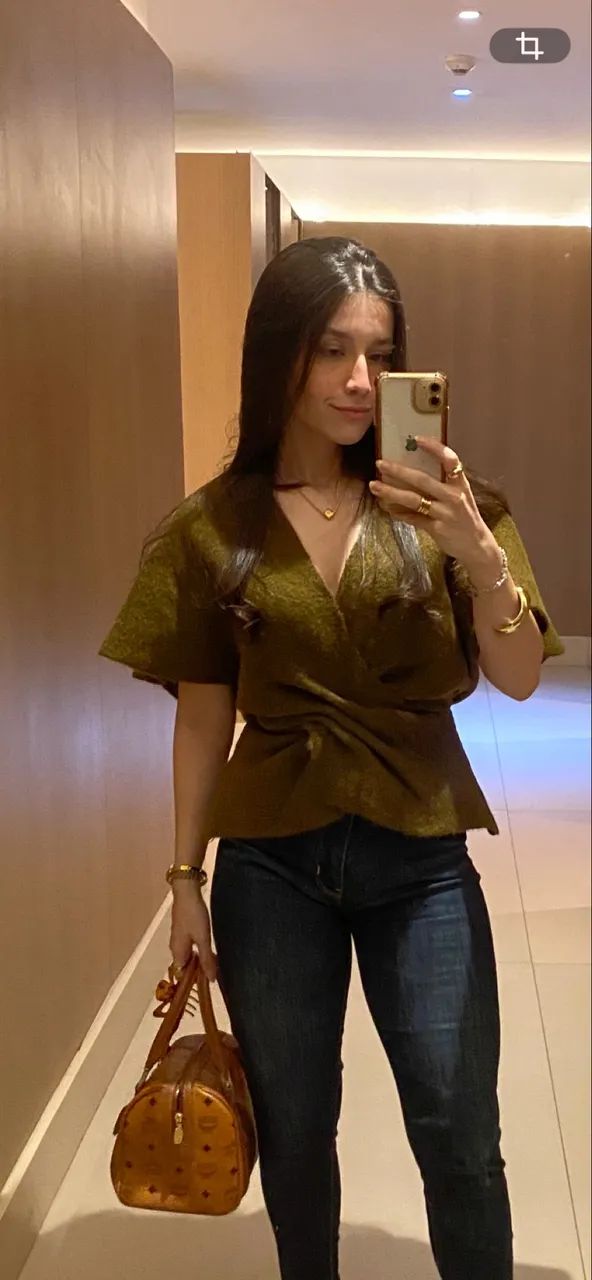 blusa suéter de tricô drapeado - zara - Foto 4