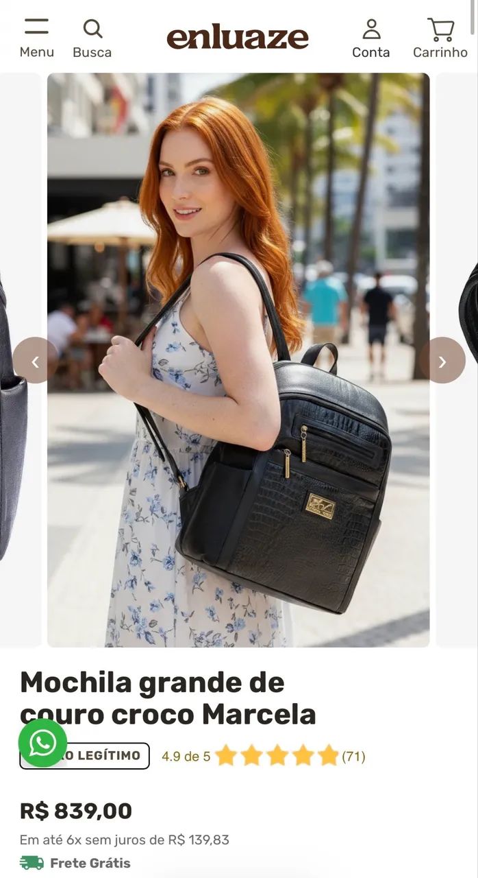 Mochila grande de couro legítimo  - Foto 5