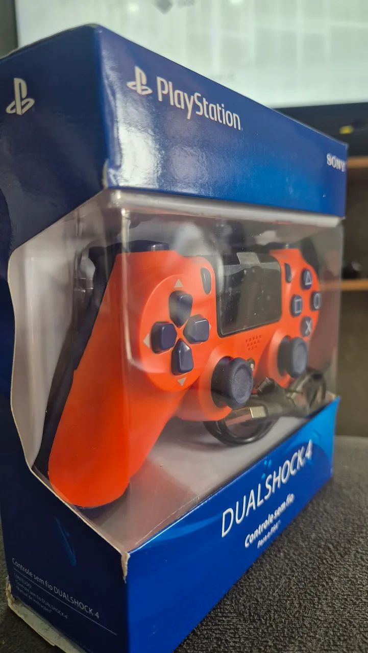 Controle PS4 Dualshock 4 LARANJA E AZUL - Foto 5