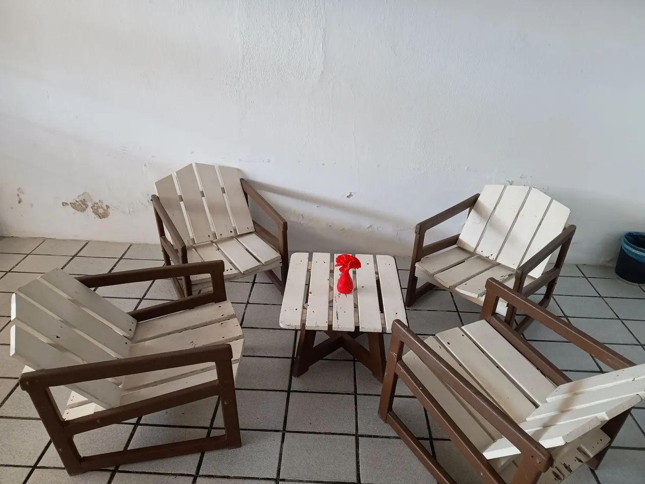 Conjunto de terraço de madeira