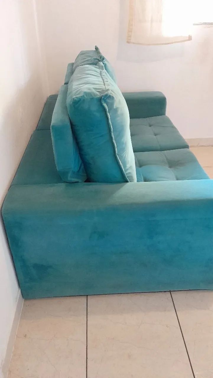Sofá Retrátil- Turquesa  - Foto 5