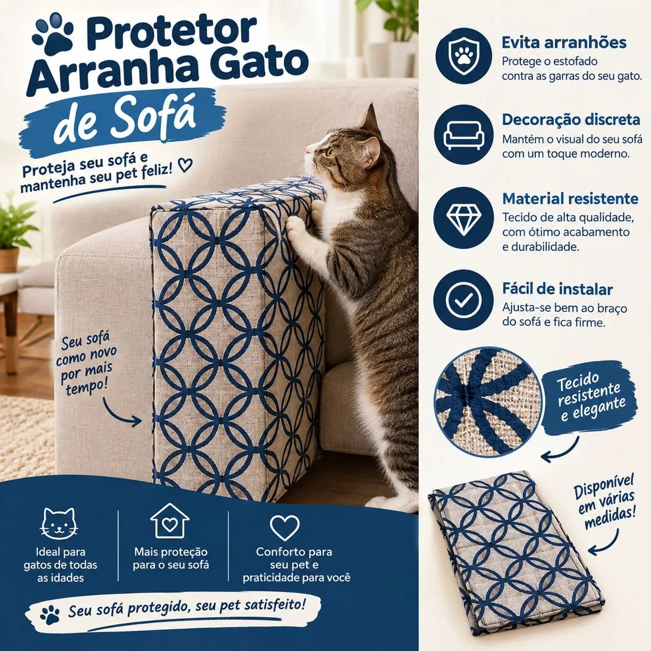 Arranhador de gato para sofa