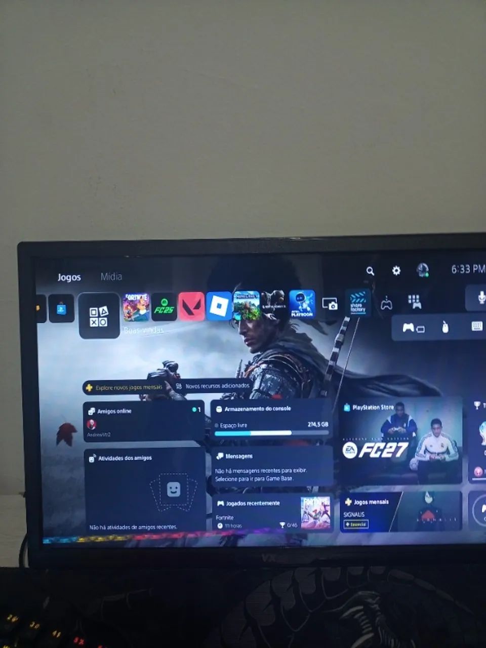 Ps5 slim digital acompanhado de 2 controles sem a caixa - Foto 3