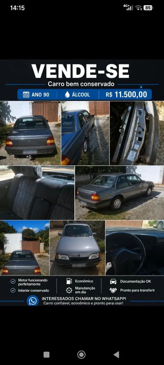 Chevrolet Monza MONZA GL 1.8 EFI/ SL/ L/ 650/BARC. 2E4P 1990